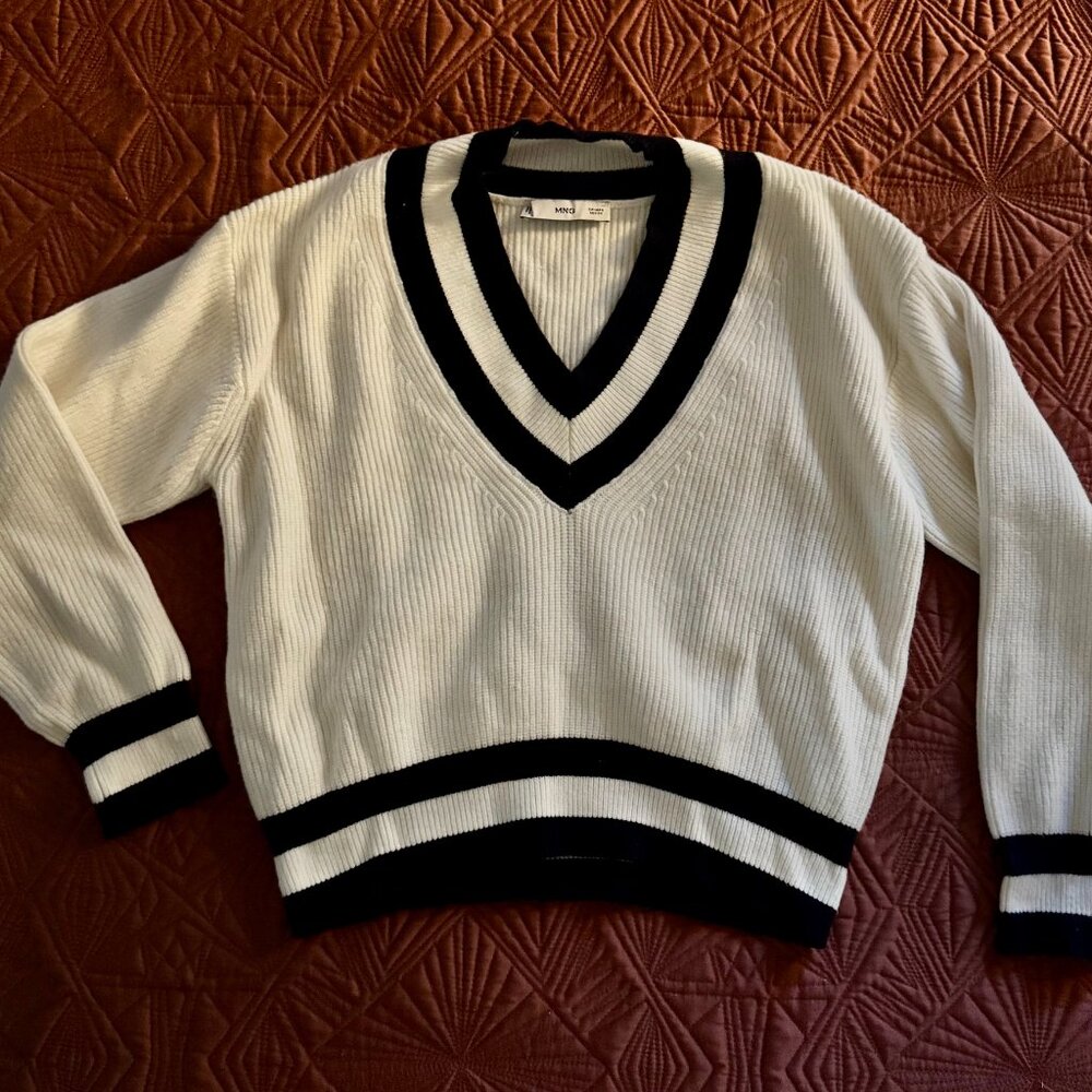 Mango Contrasting Stripe Knit Sweater - Size S - Picture 6 of 6